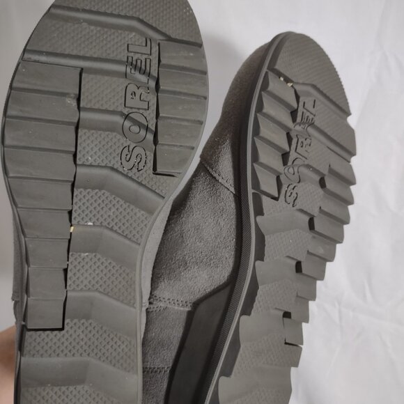 SOREL Women's Grey Evie Zip Suede Leather Ankle Boots Size 8.5 - Picture 5 of 6